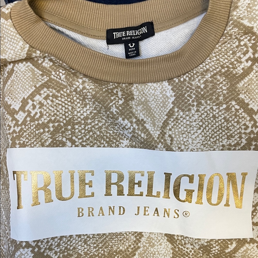 True Religion Tan and Gold Sweater